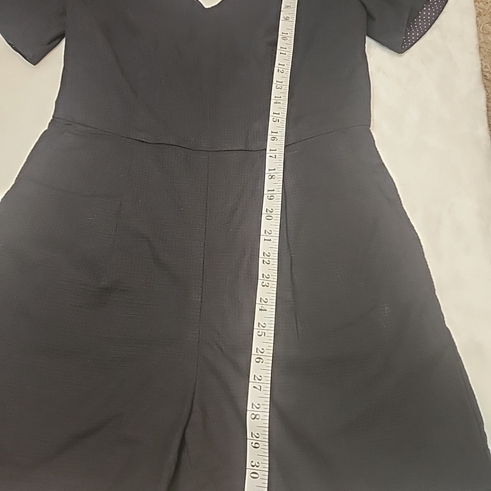 Anthropologie Elevenses black cold shoulder short one piece romper Sz2 - Picture 5 of 16